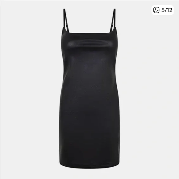 Good American Black Faux Leather Mini Dress - Picture 4 of 6